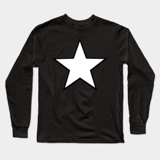 White and Black Star Long Sleeve T-Shirt